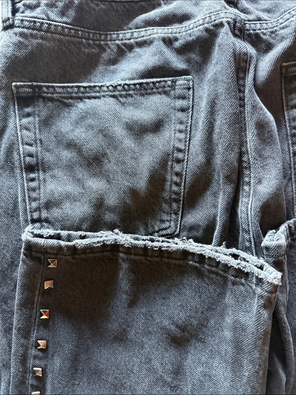 BDG Urban outfitters Skate Fit Black Studded Straight-Leg Jeans